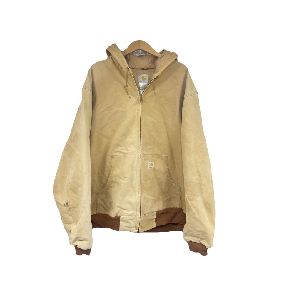 Carhartt J191 BRN Duck Brown Canvas Workwear Jacket‎ Full Zip Farm Coat 2XL Tall